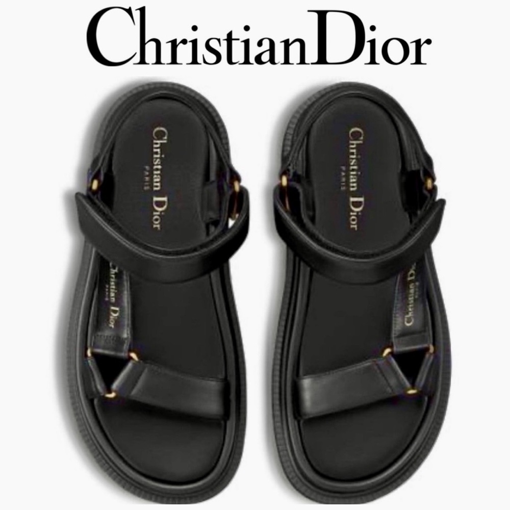 Christian Dior D-Wave Black Sandals